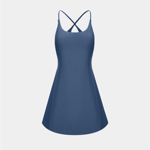 NWT Halara Softlyzero Navy Exercise Dress - Picture 3 of 9